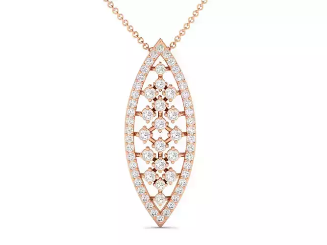 Women leaf pendant 3dm stl render detail