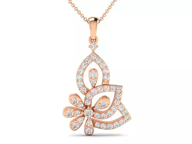 Women Leaf pendant 3dm stl render detail 3D print model