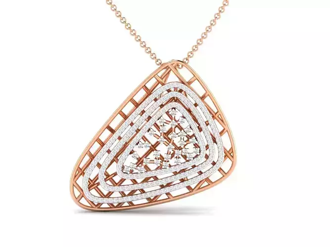 Women Triangle pendant 3dm stl render detail 3D print model