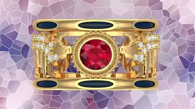 Pig rings - Elephant hair ring - Wild boar ring - N15