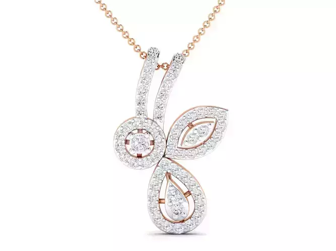 Women Leaf pendant 3dm stl render detail 3D print model