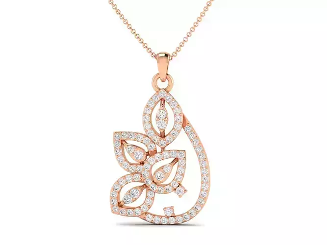 Women Flower pendant 3dm stl render detail 3D print model