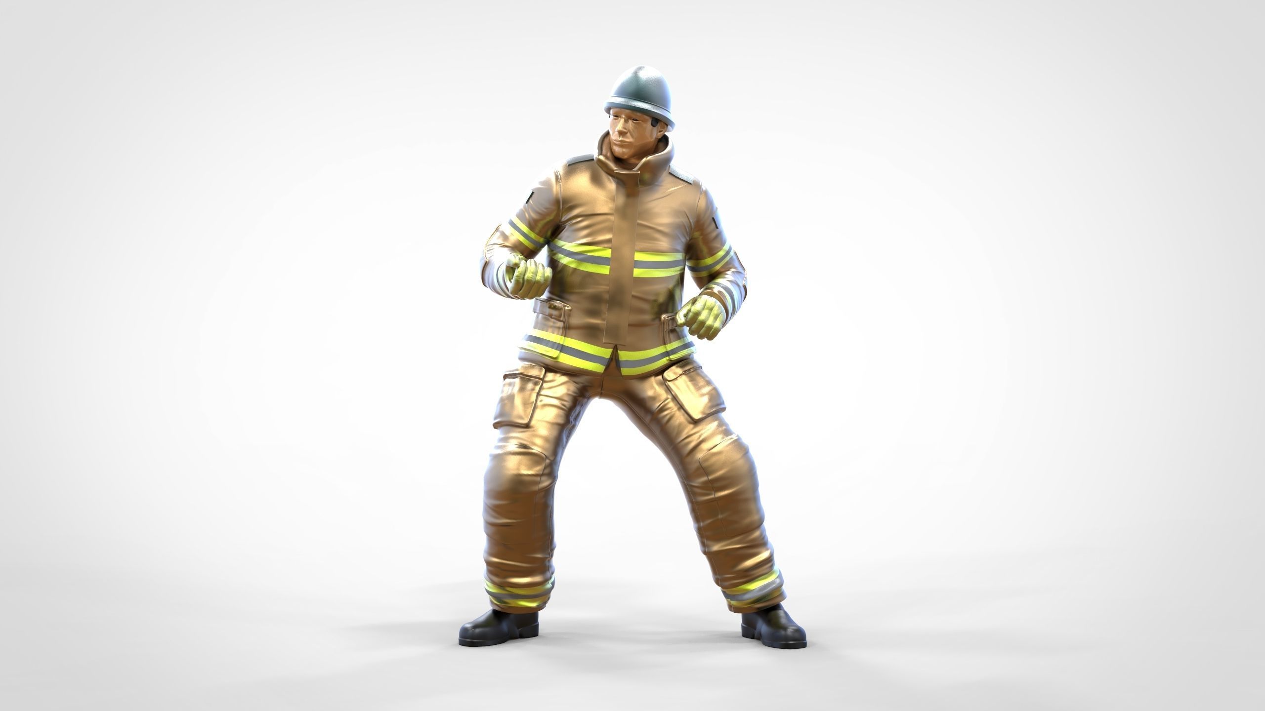 N3 Firefighters or firemans Extinguishing fire 3D print model_24