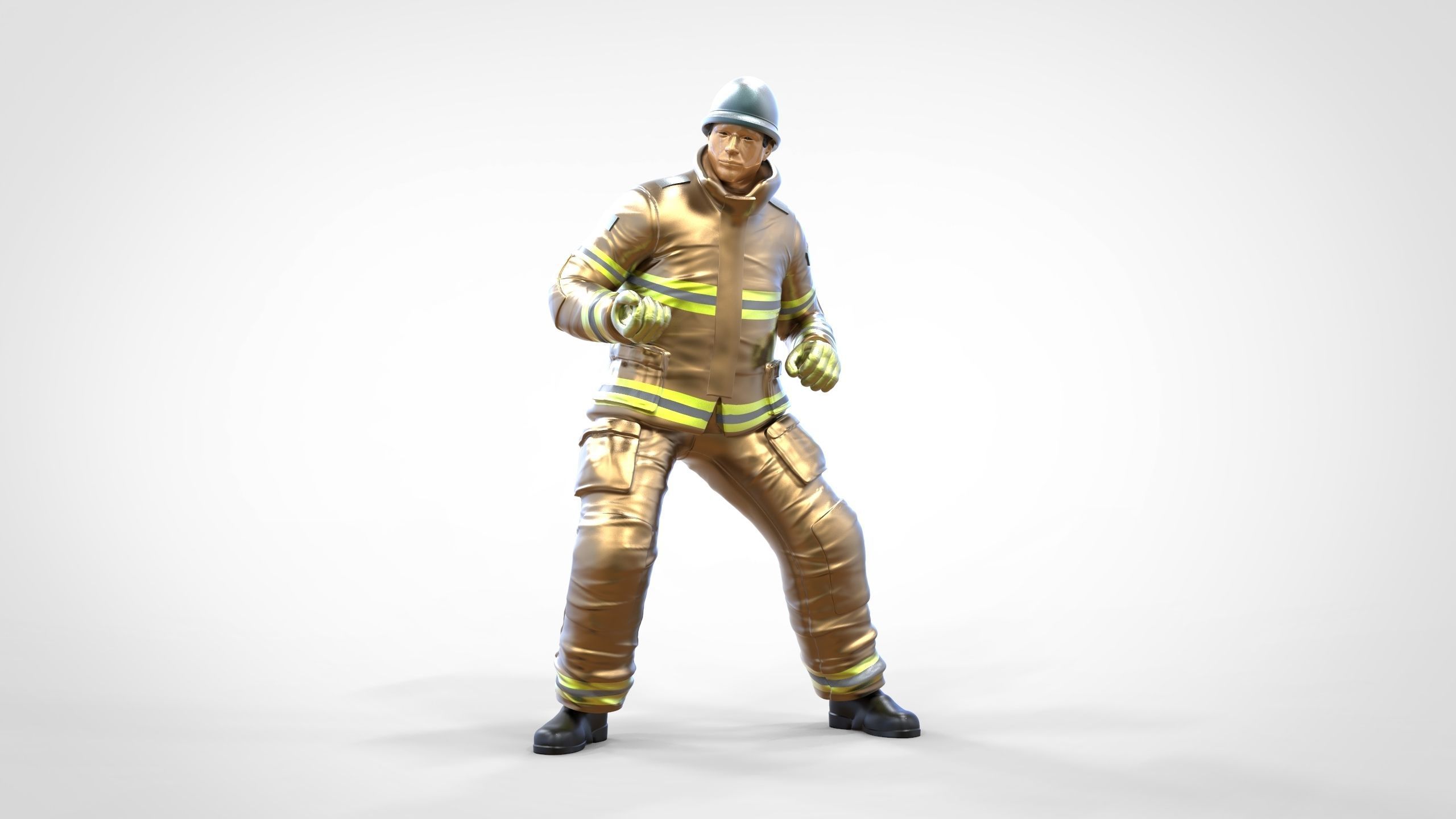 N3 Firefighters or firemans Extinguishing fire 3D print model_25