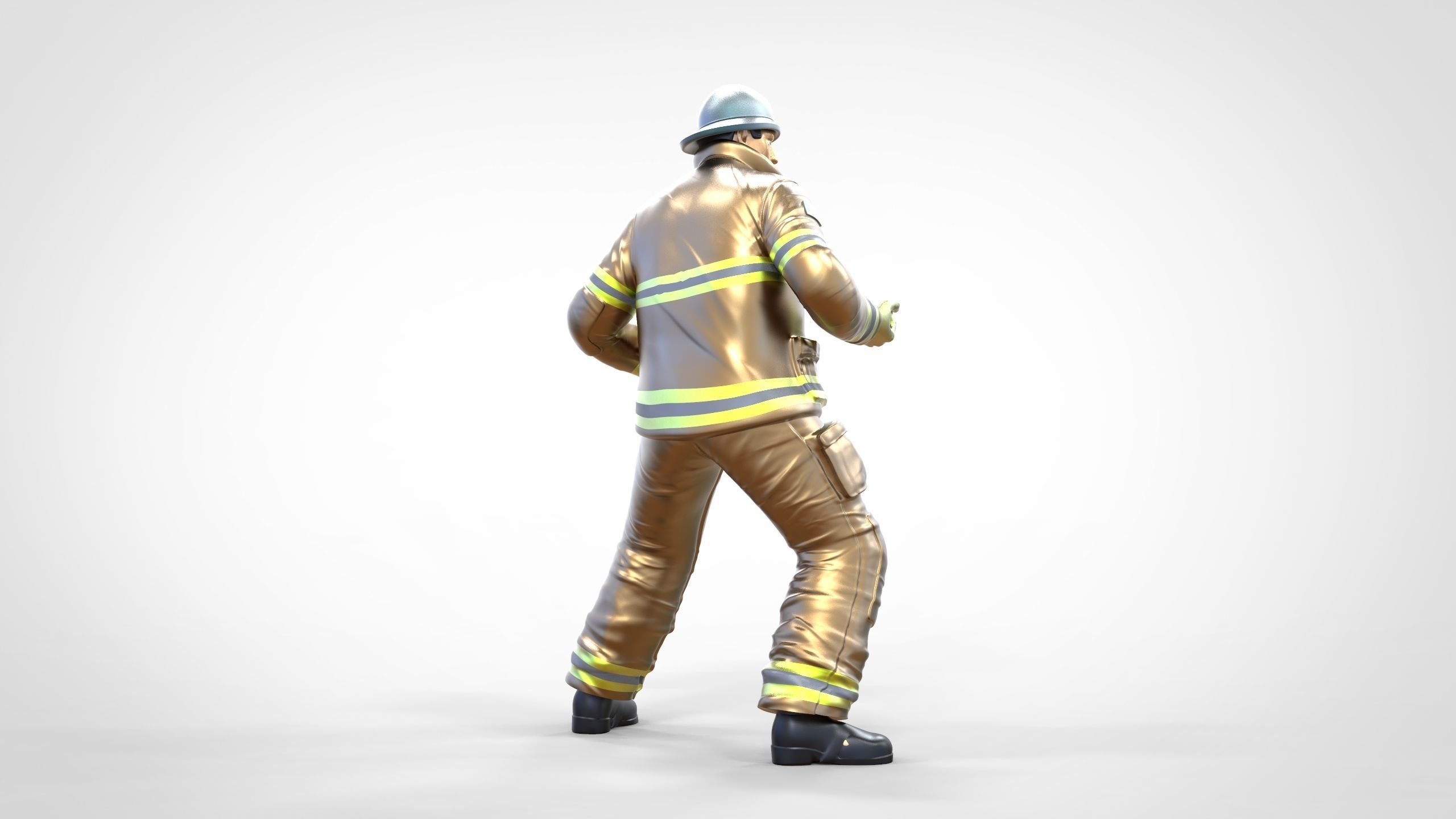 N3 Firefighters or firemans Extinguishing fire 3D print model_11
