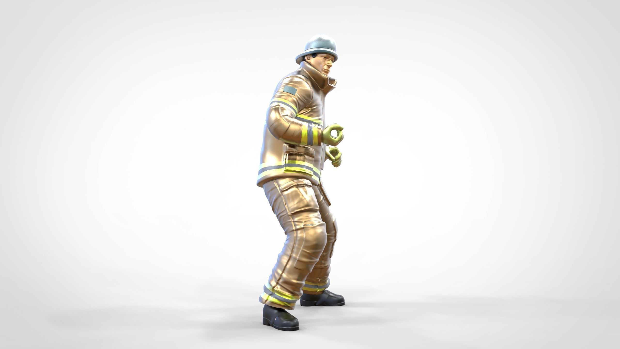 N3 Firefighters or firemans Extinguishing fire 3D print model_8