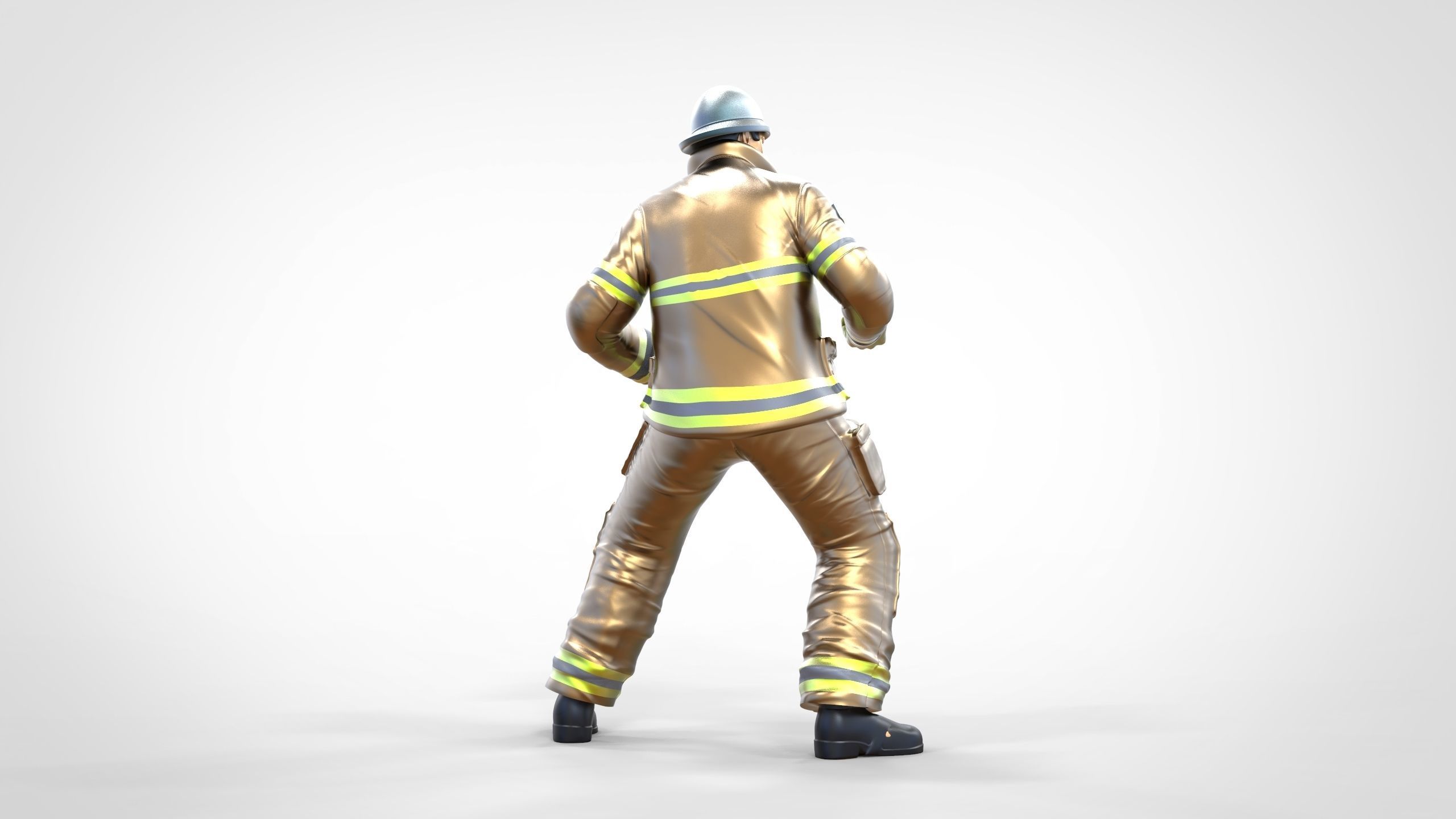 N3 Firefighters or firemans Extinguishing fire 3D print model_12