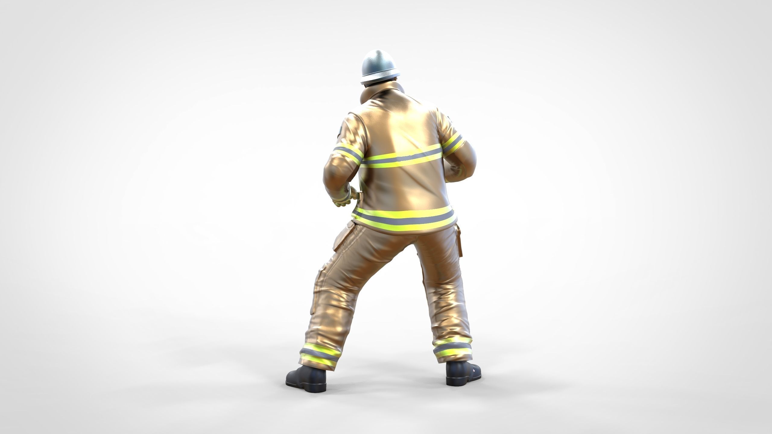 N3 Firefighters or firemans Extinguishing fire 3D print model_7