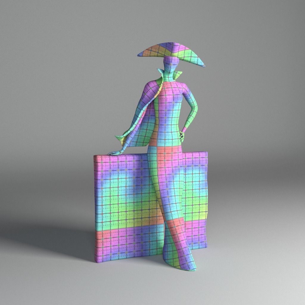 Bronze statuette - Maya V-Ray - PBR - 47 cm - 18 inches 3D model_22