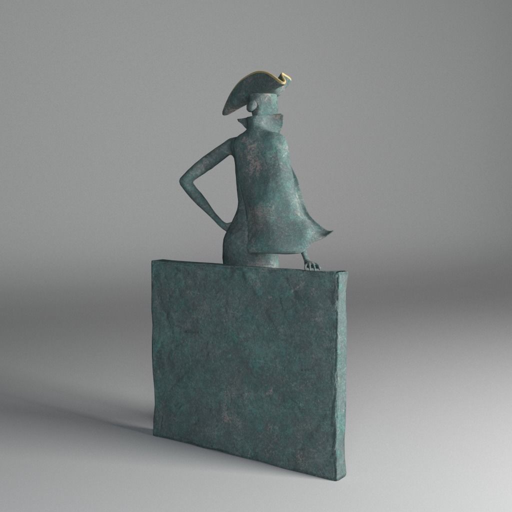 Bronze statuette - Maya V-Ray - PBR - 47 cm - 18 inches 3D model_4