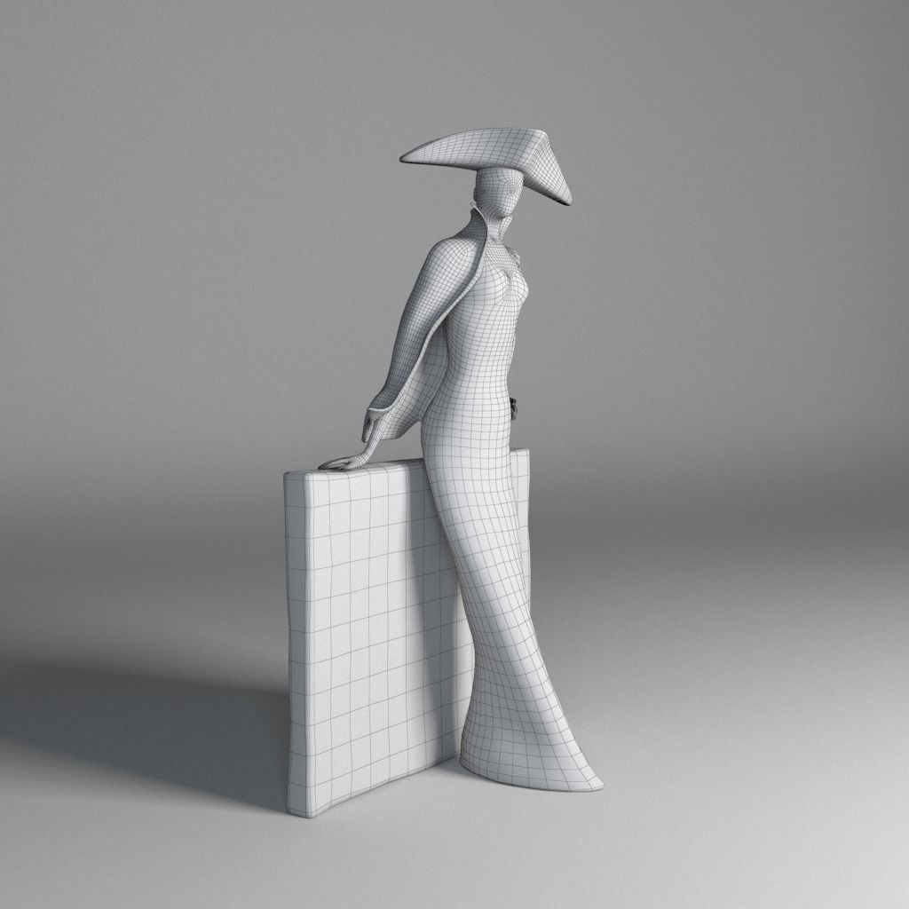 Bronze statuette - Maya V-Ray - PBR - 47 cm - 18 inches 3D model_13