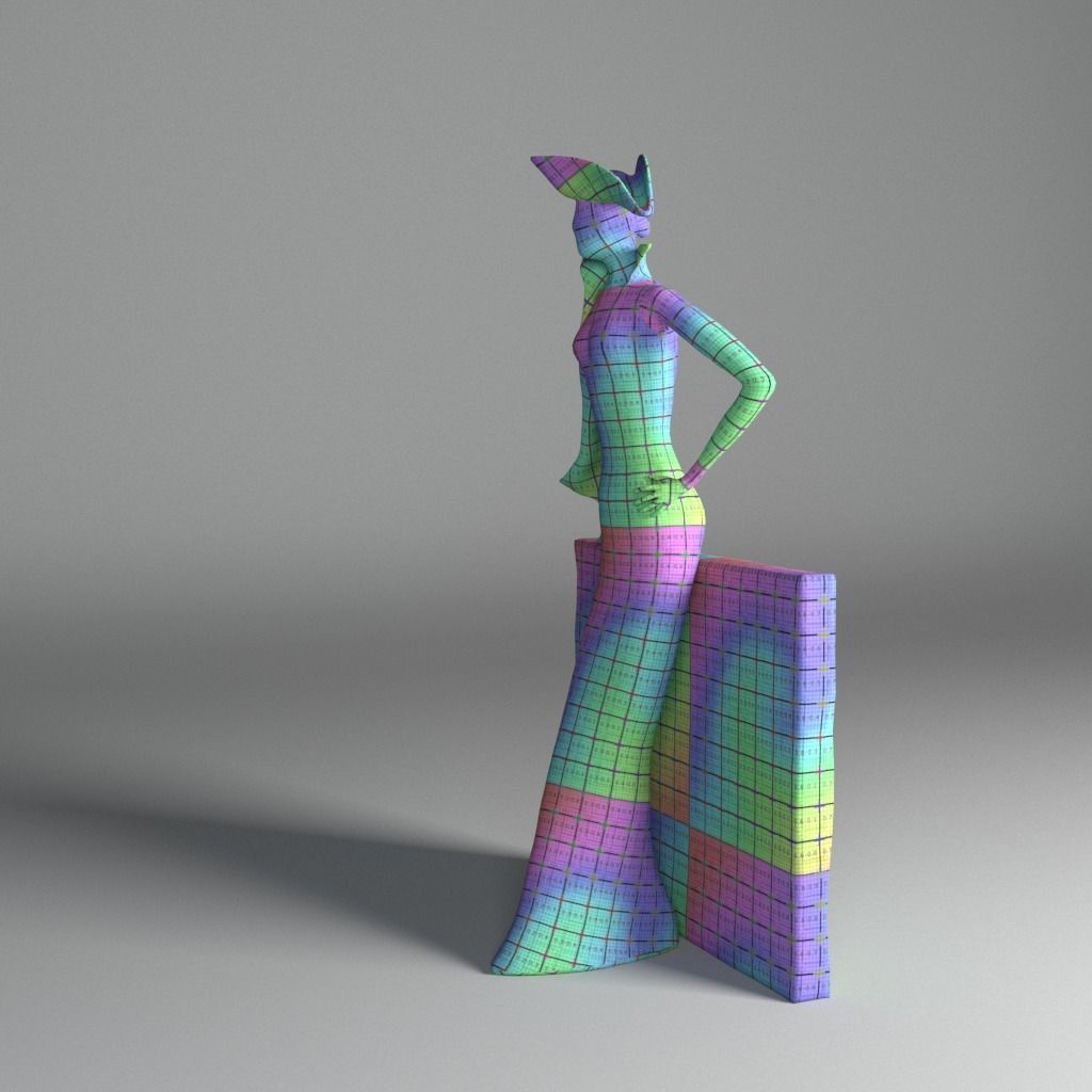 Bronze statuette - Maya V-Ray - PBR - 47 cm - 18 inches 3D model_28