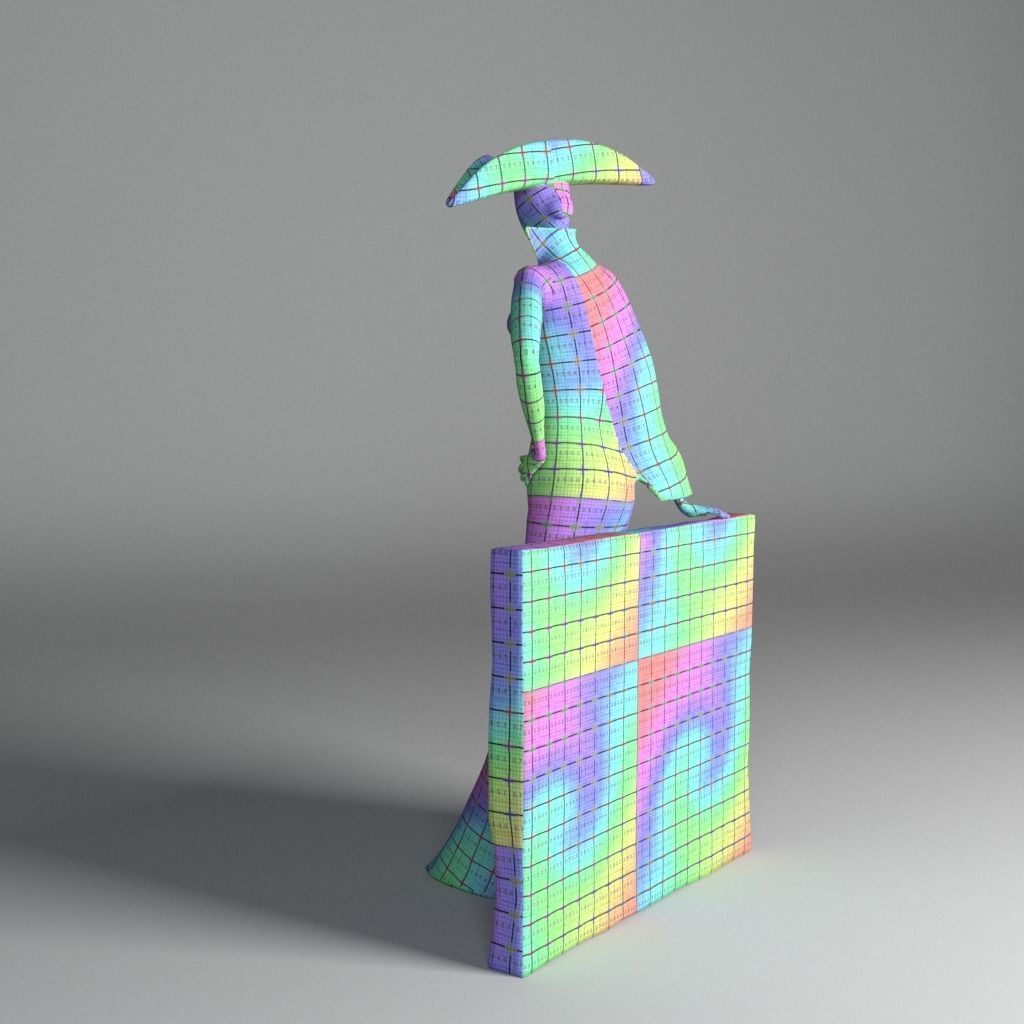 Bronze statuette - Maya V-Ray - PBR - 47 cm - 18 inches 3D model_27