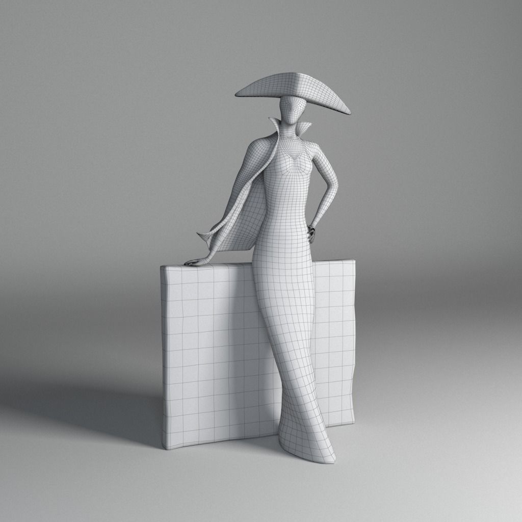 Bronze statuette - Maya V-Ray - PBR - 47 cm - 18 inches 3D model_12