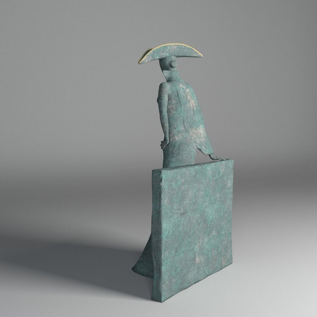 Bronze statuette - Maya V-Ray - PBR - 47 cm - 18 inches 3D model_7