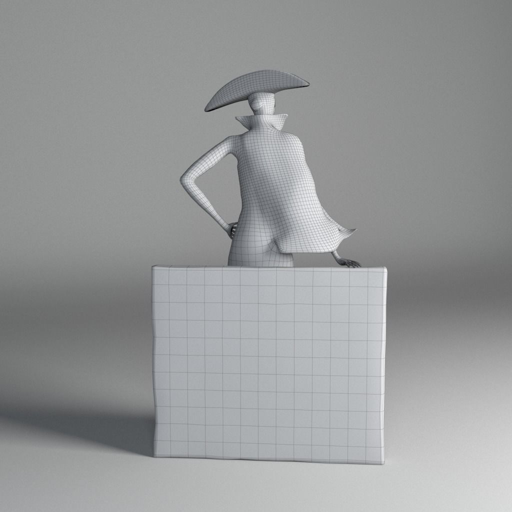 Bronze statuette - Maya V-Ray - PBR - 47 cm - 18 inches 3D model_15