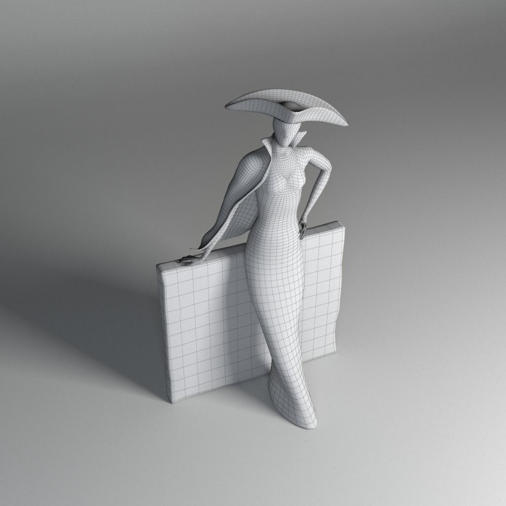 Bronze statuette - Maya V-Ray - PBR - 47 cm - 18 inches 3D model_21