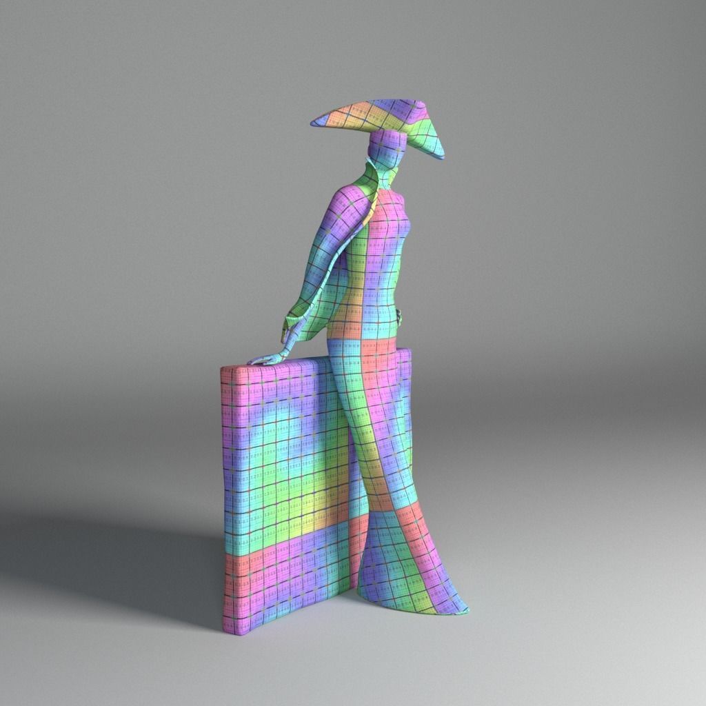 Bronze statuette - Maya V-Ray - PBR - 47 cm - 18 inches 3D model_23