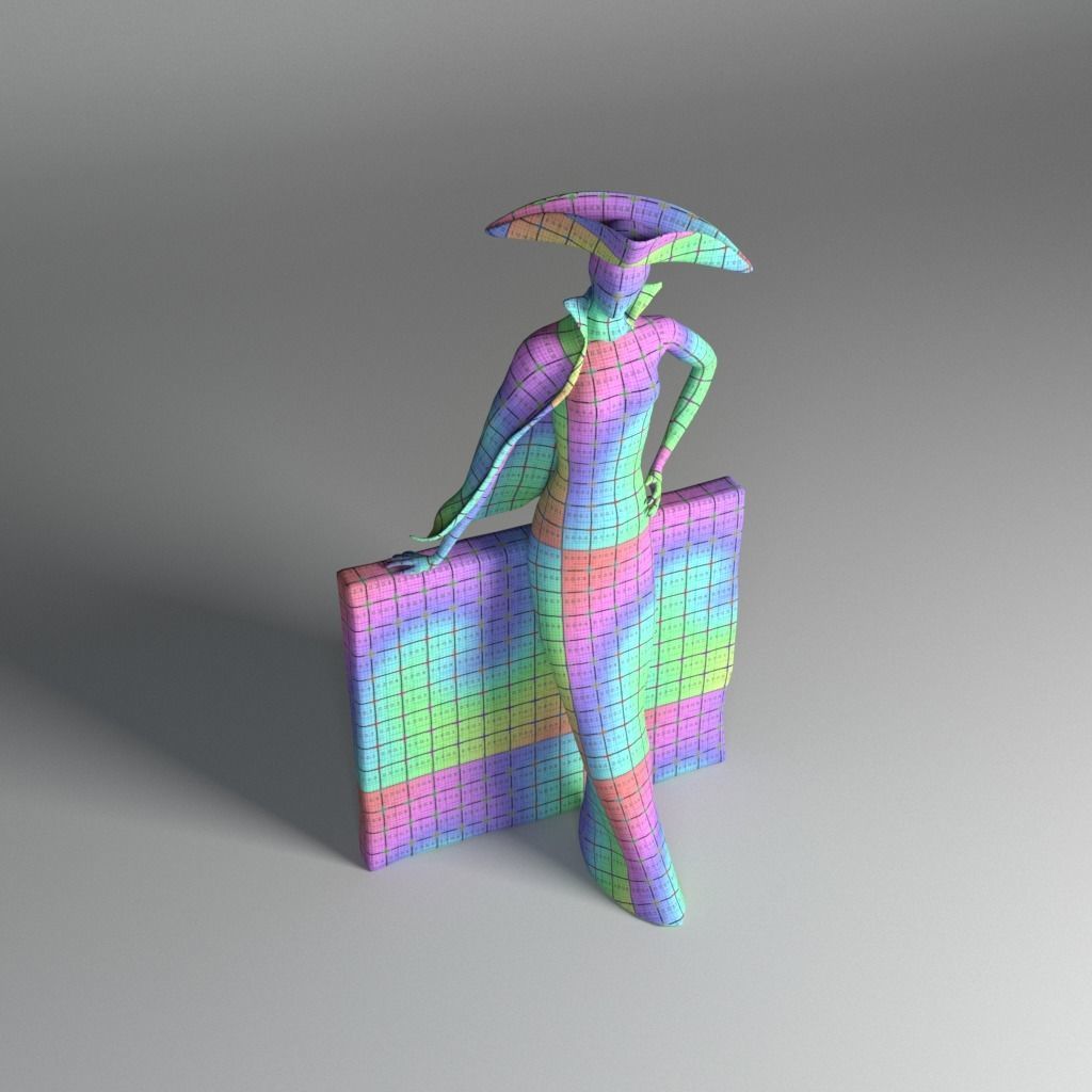 Bronze statuette - Maya V-Ray - PBR - 47 cm - 18 inches 3D model_31