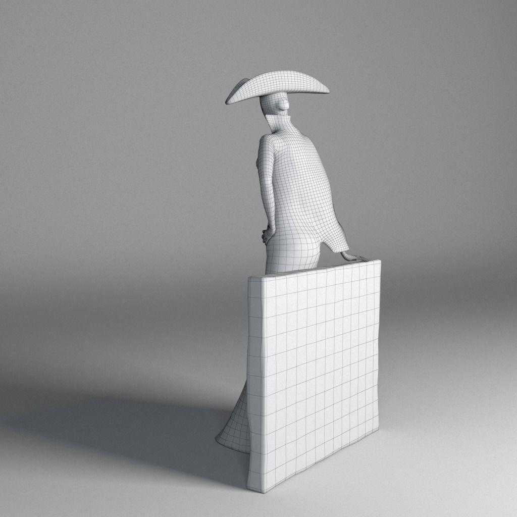 Bronze statuette - Maya V-Ray - PBR - 47 cm - 18 inches 3D model_17