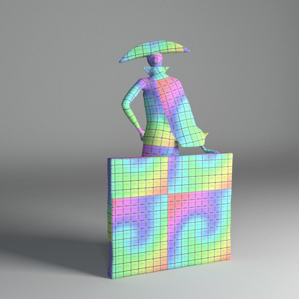 Bronze statuette - Maya V-Ray - PBR - 47 cm - 18 inches 3D model_26