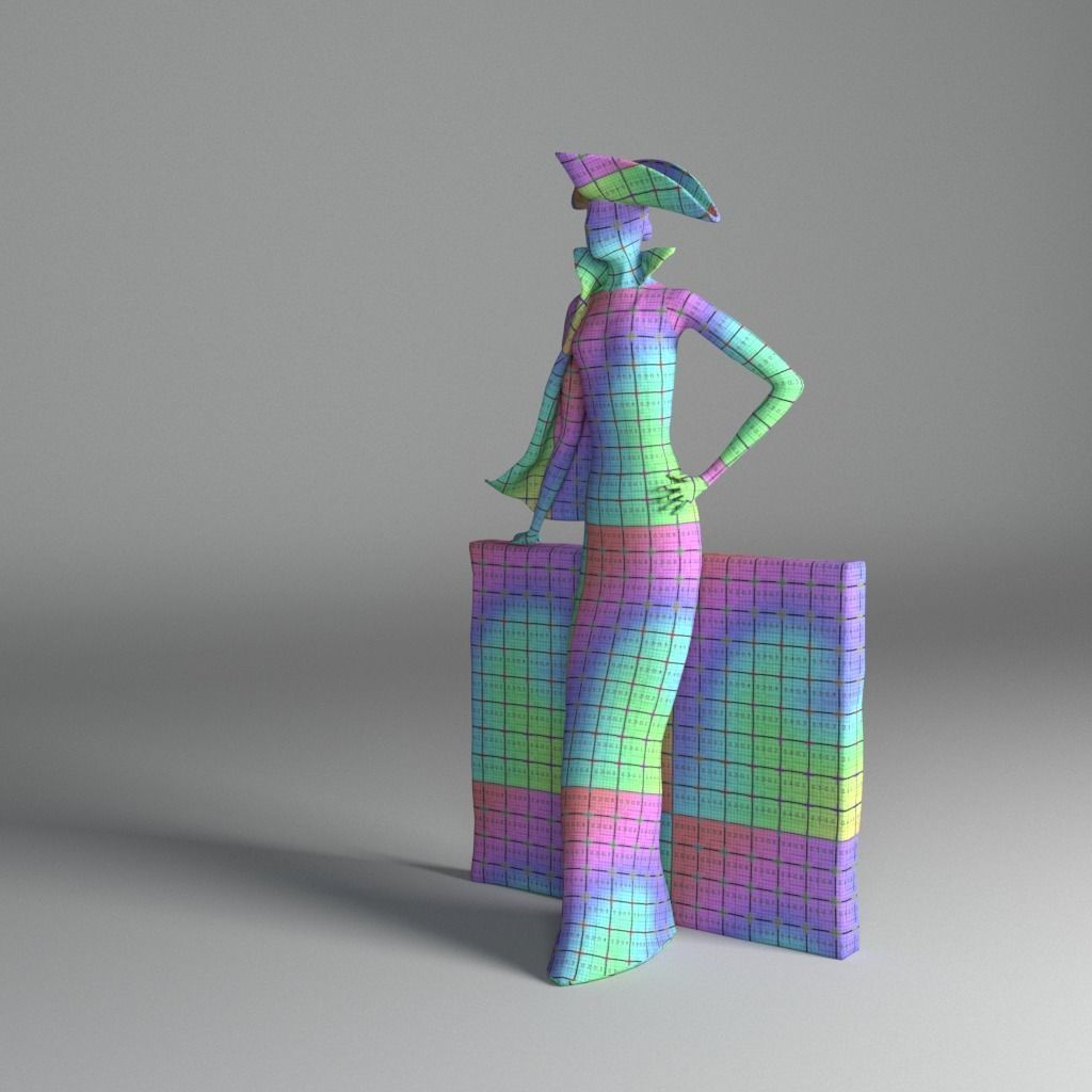 Bronze statuette - Maya V-Ray - PBR - 47 cm - 18 inches 3D model_29