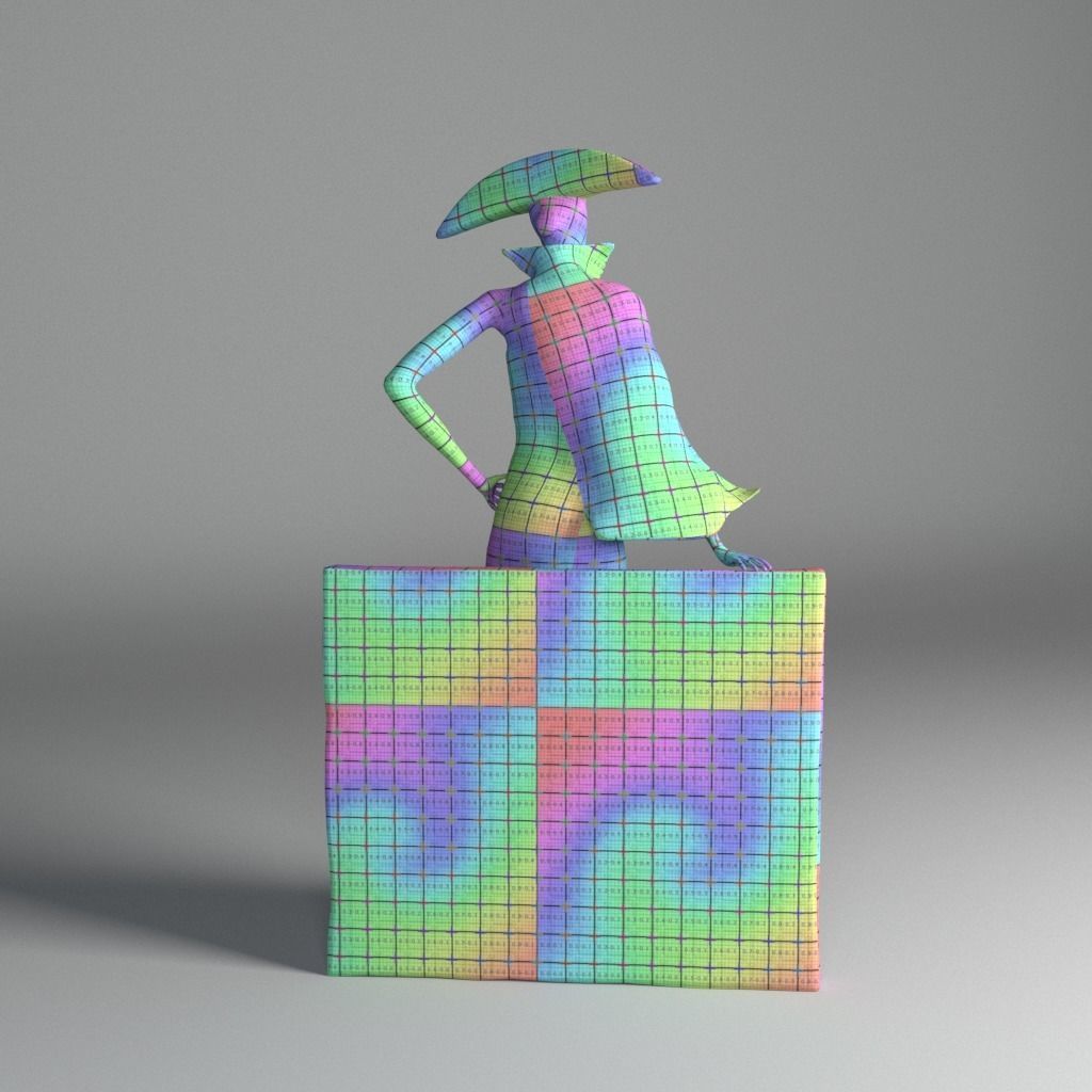 Bronze statuette - Maya V-Ray - PBR - 47 cm - 18 inches 3D model_25