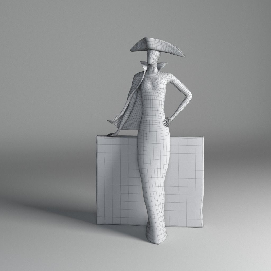 Bronze statuette - Maya V-Ray - PBR - 47 cm - 18 inches 3D model_20