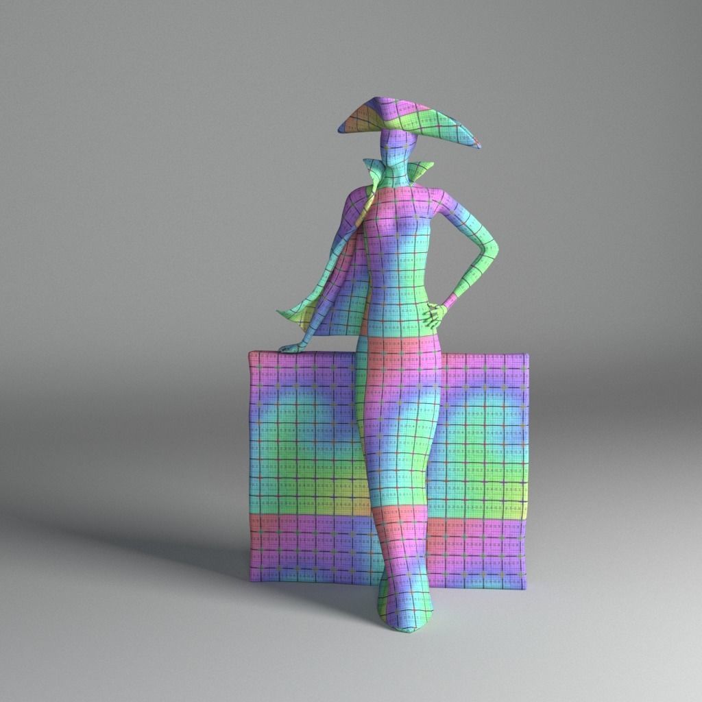 Bronze statuette - Maya V-Ray - PBR - 47 cm - 18 inches 3D model_30