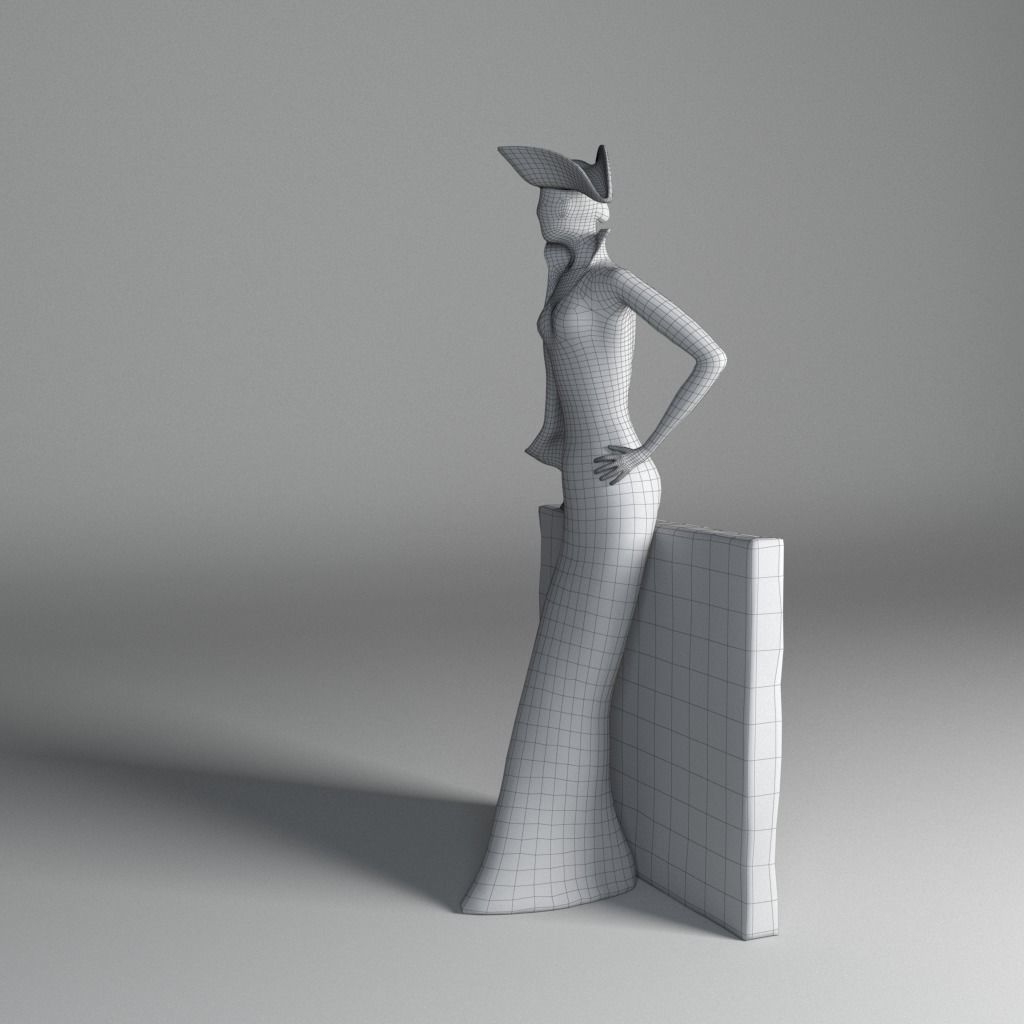 Bronze statuette - Maya V-Ray - PBR - 47 cm - 18 inches 3D model_18