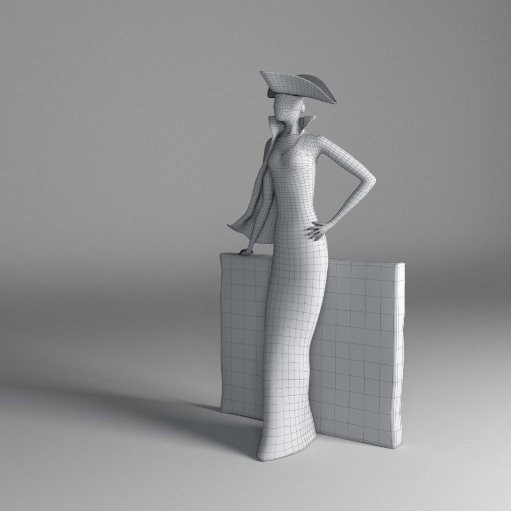 Bronze statuette - Maya V-Ray - PBR - 47 cm - 18 inches 3D model_19