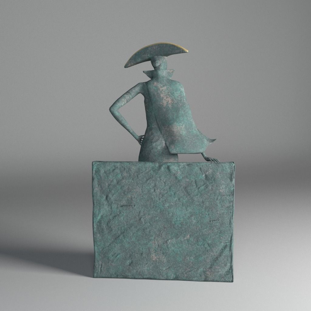 Bronze statuette - Maya V-Ray - PBR - 47 cm - 18 inches 3D model_5