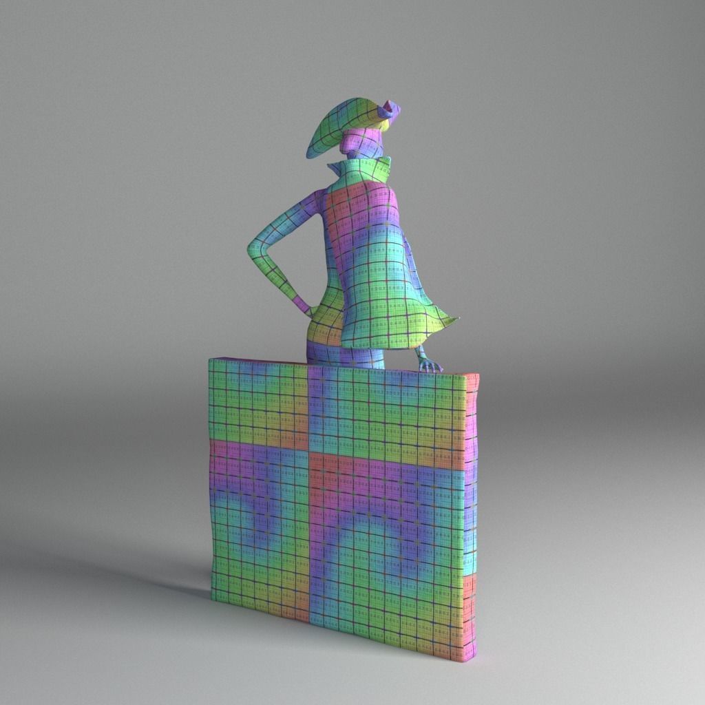 Bronze statuette - Maya V-Ray - PBR - 47 cm - 18 inches 3D model_24