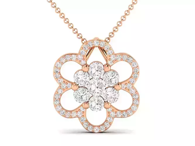 Women Flower pendant 3dm stl render detail 3D print model