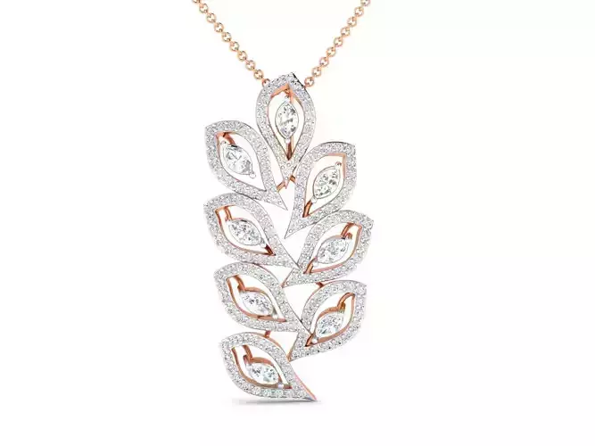 Women leaf pendant 3dm stl render detail 3D print model
