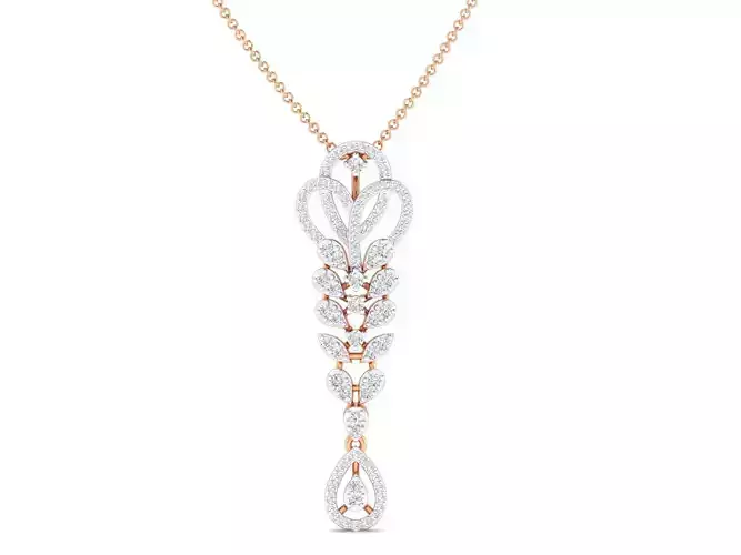 Women leaf pendant 3dm stl render detail 3D print model