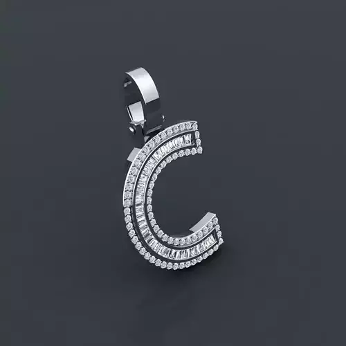 Initial Custom Pendent C  3D print model