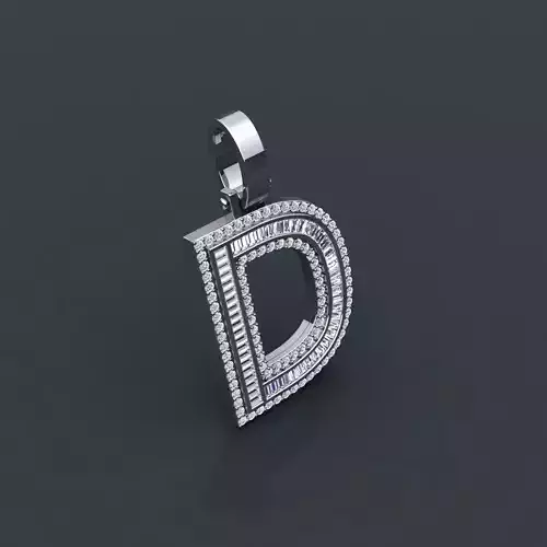 Initial Custom Pendent D 3D print model