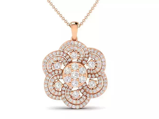 Women flower pendant 3dm stl render detail 3D print model