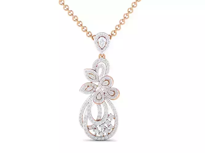 Women flower pendant 3dm stl render detail 3D print model