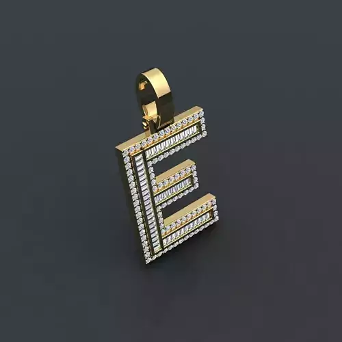 Initial Custom Pendent E 3D print model