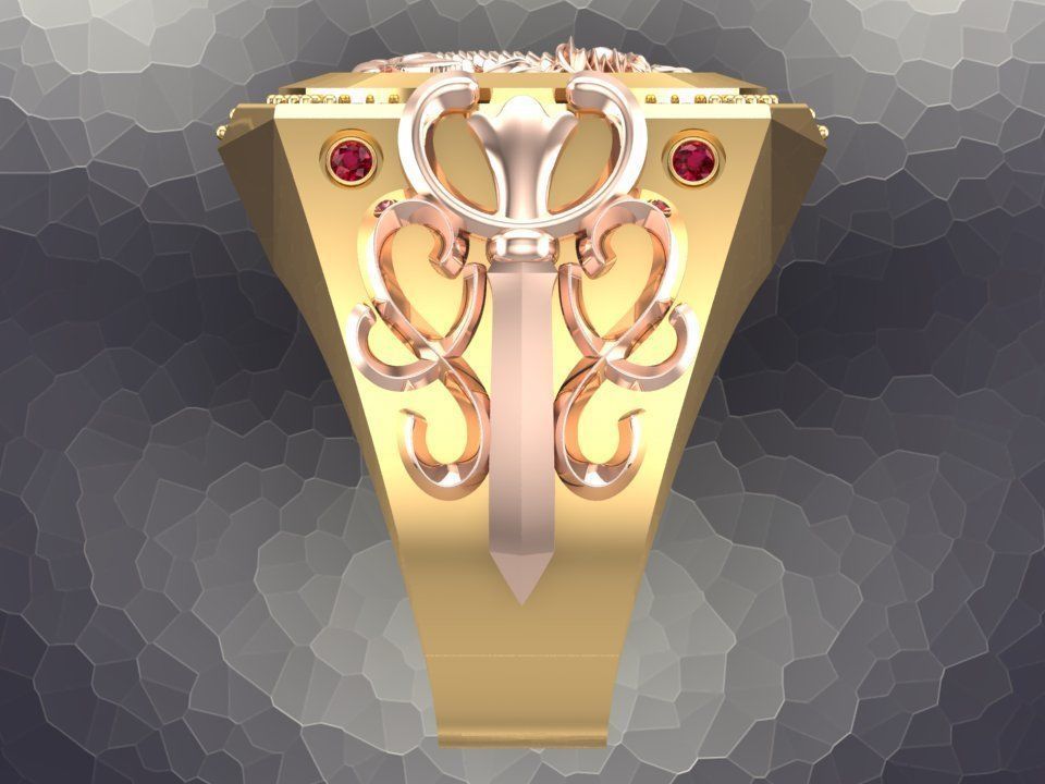 Dragon Rings - Patterned Rings - Mens ring - N1002 3D print model_3