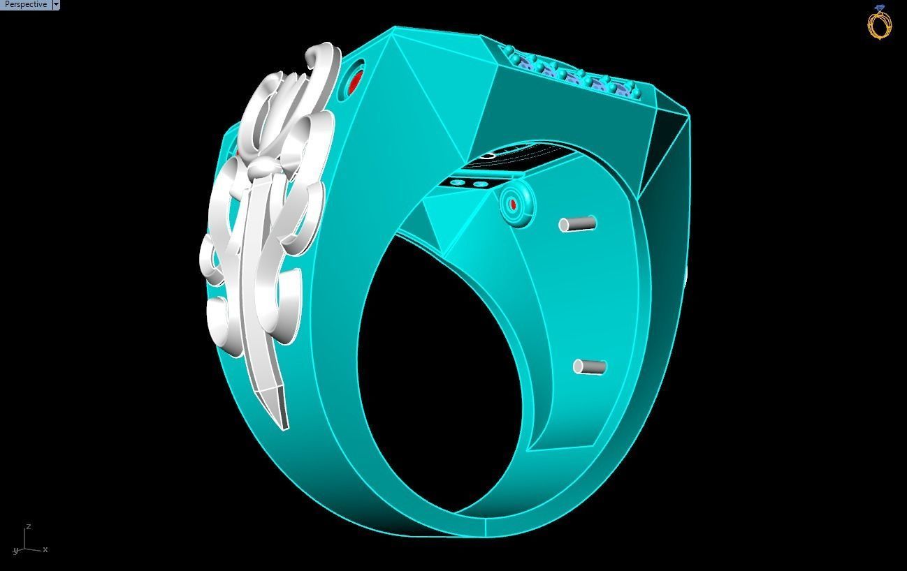 Dragon Rings - Patterned Rings - Mens ring - N1002 3D print model_7