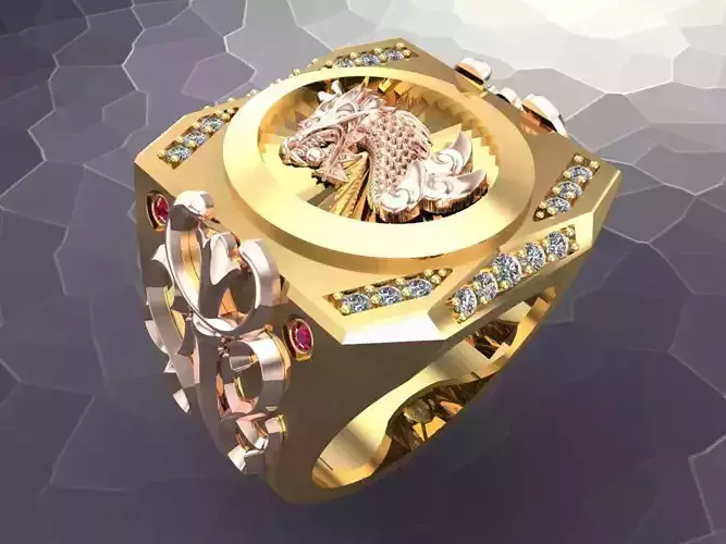 Dragon Rings - Patterned Rings - Mens ring - N1002