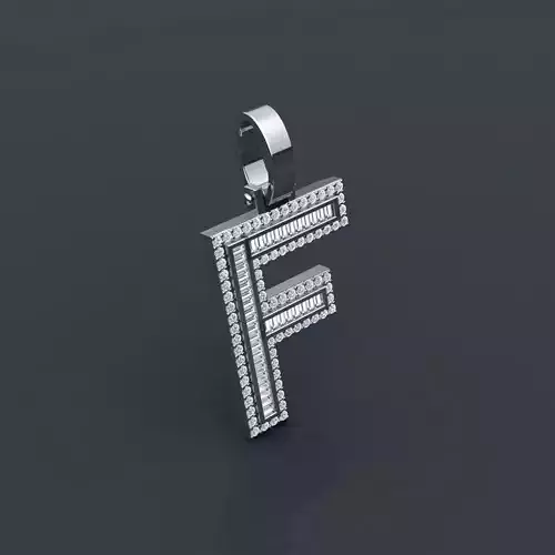 Initial Custom Pendent F 3D print model