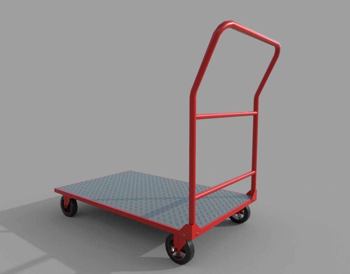 Platform Trolley A Low-poly 3D model_6
