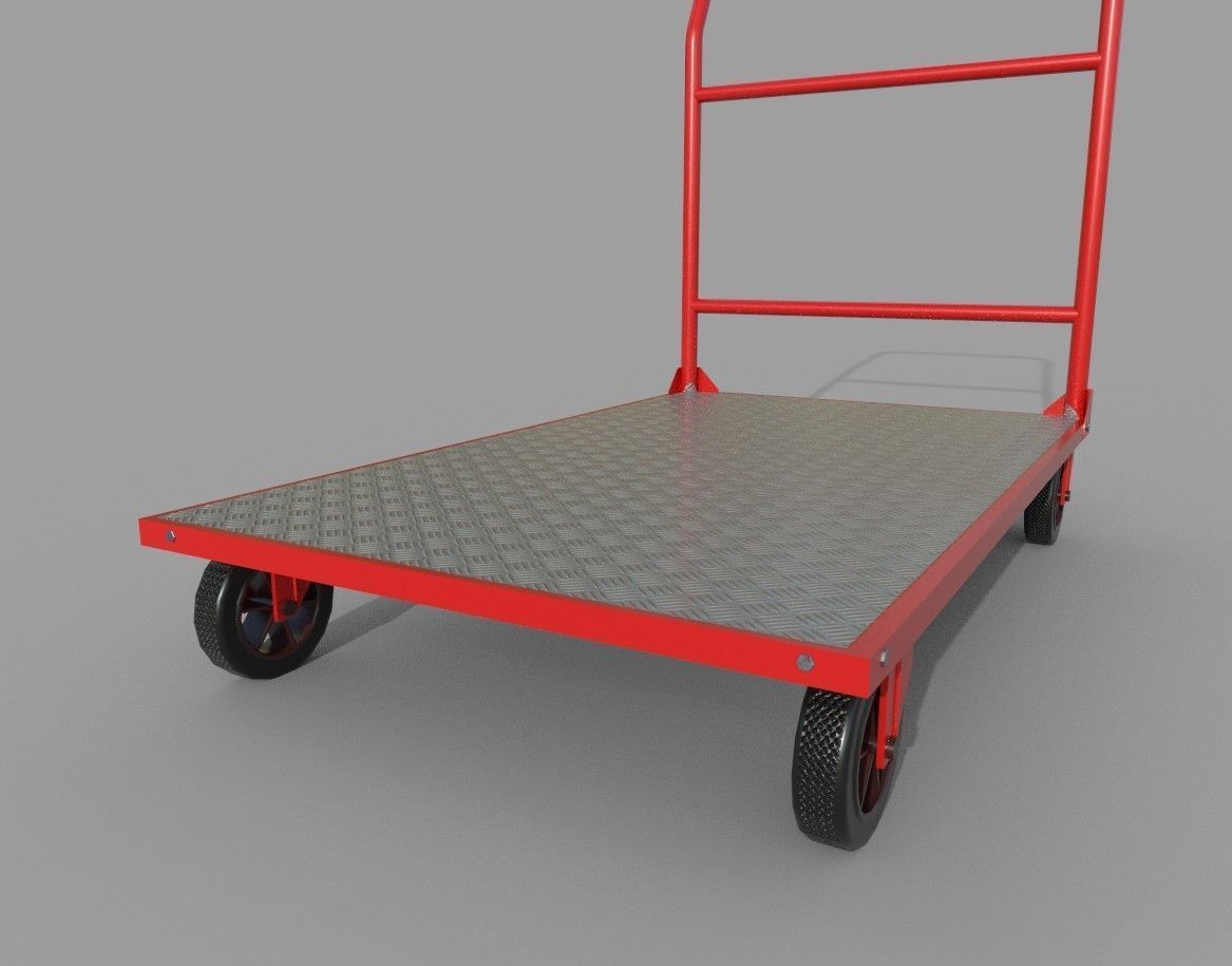 Platform Trolley A Low-poly 3D model_3