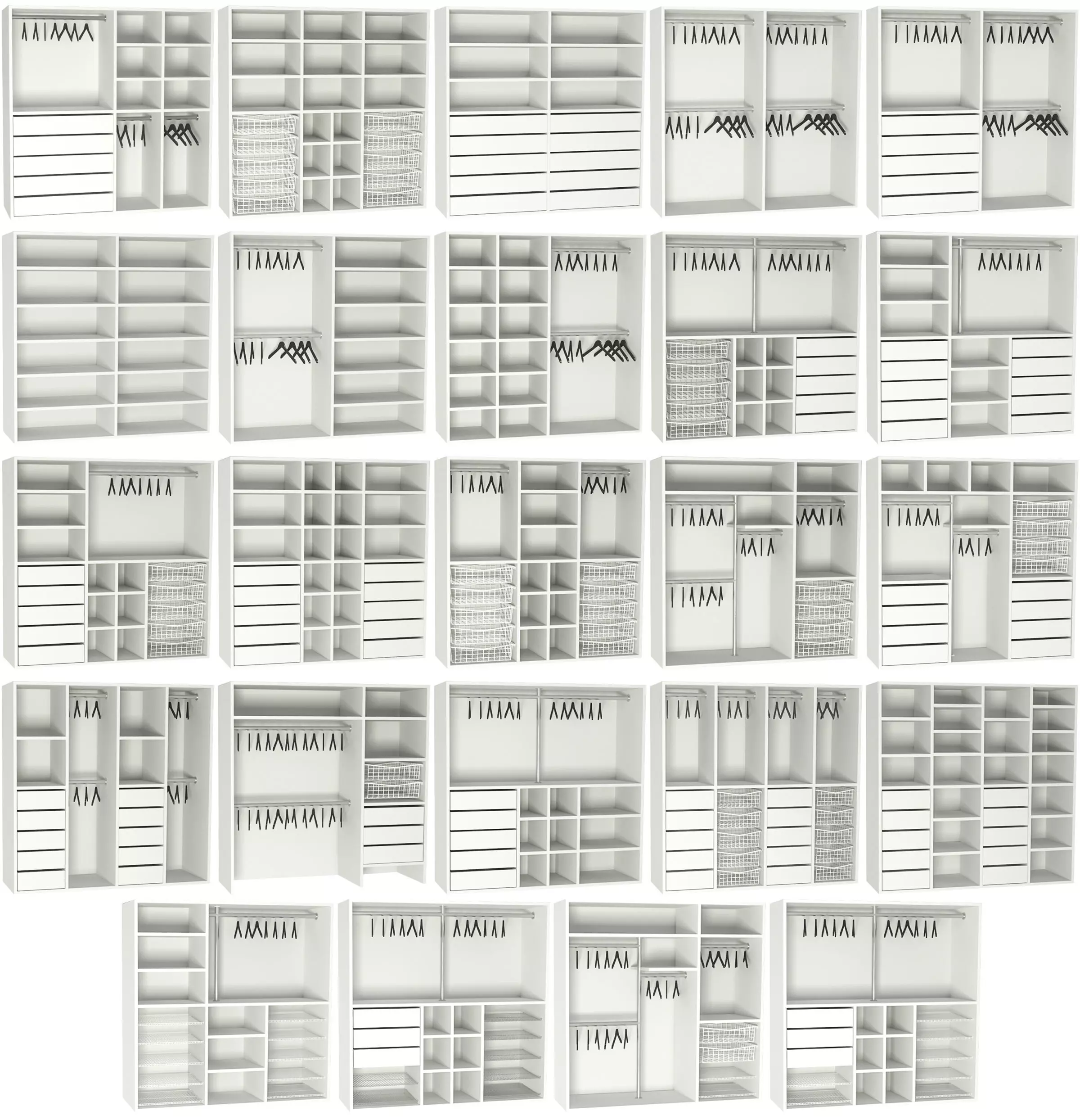 Ultimate 90 Wardrobes Pack for Interior Designer 3D model