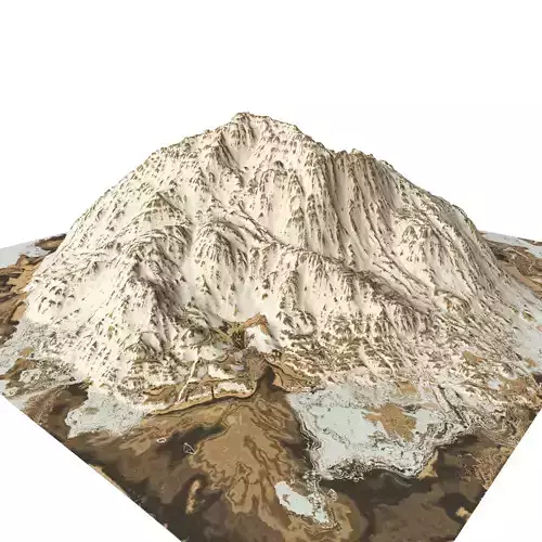 Mountain Desert Low Poly Terrain Rock - 4 OBJ included