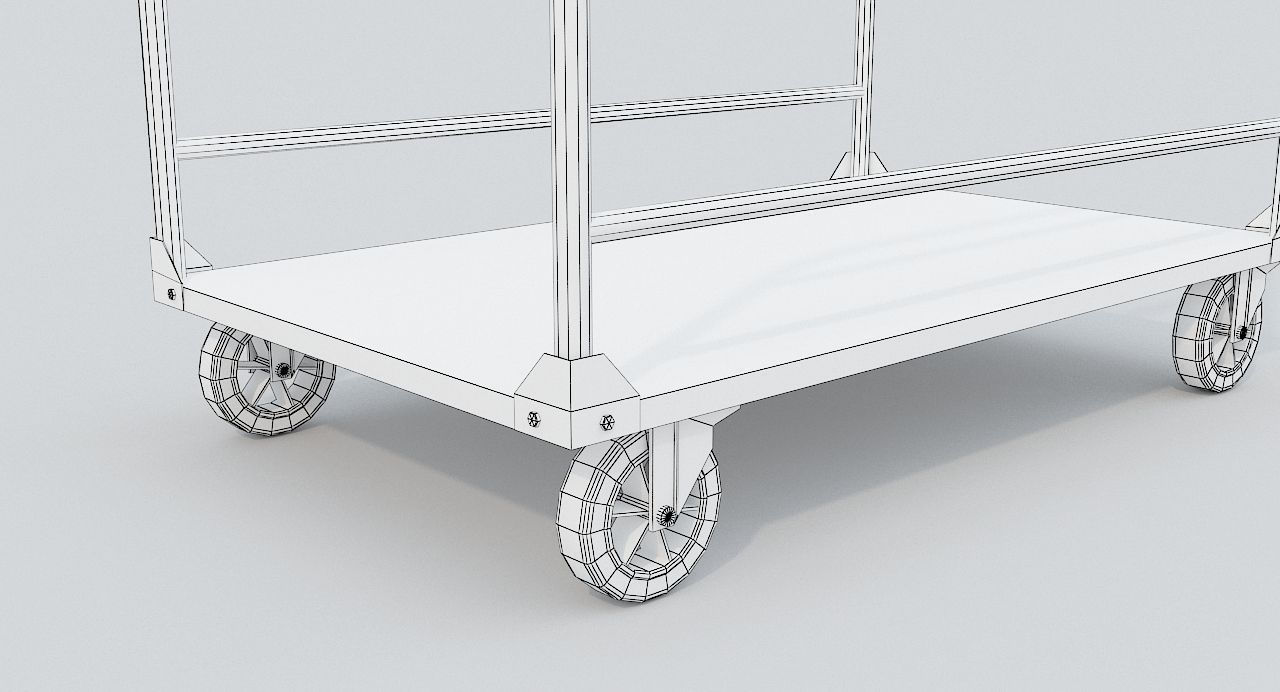 Old Platform Trolley B Low-poly 3D model_10